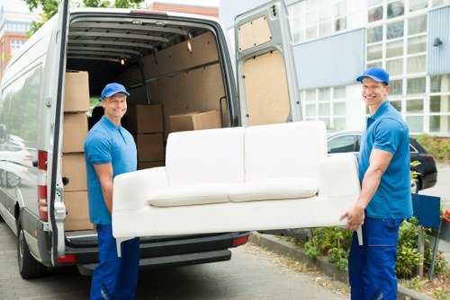 Man and van service booking paperwork and moving van arrangement
