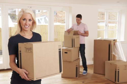 Commercial moving team planning a business relocation in Colliers Wood