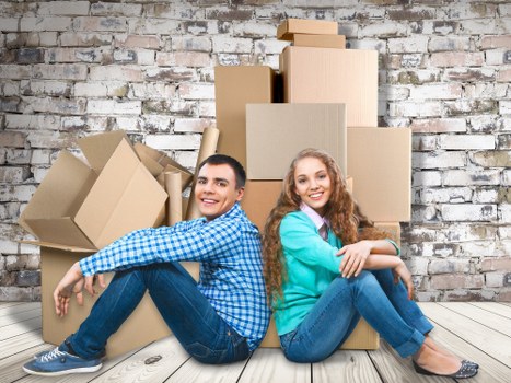 Packed household boxes prepared for a house move