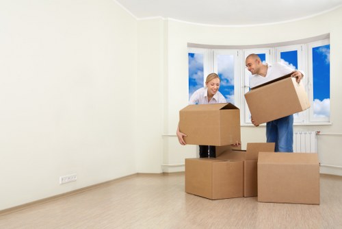 Prepared moving checklist and packing supplies for a house removal