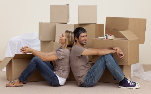 Furniture being carefully loaded for a house move in Colliers Wood