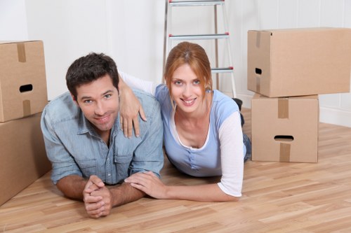 Packed household items ready for transport during a local move