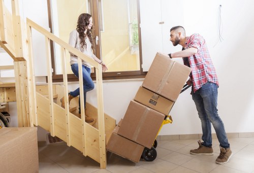 Local movers handling apartment access and parking in Colliers Wood